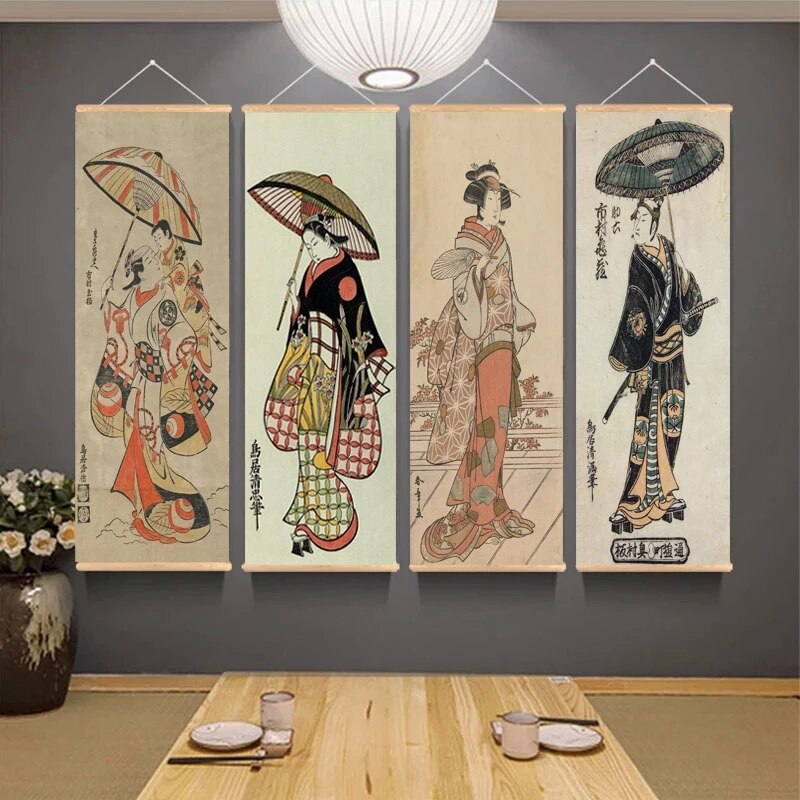 Japanese Lifestyle Anime - Pôster de Anime em Rolo Vintage,