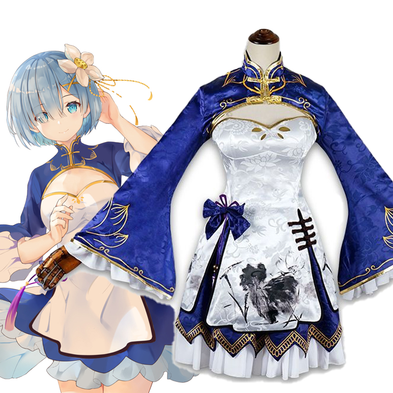 Japanese Lifestyle Anime - Rem ram cosplay cheongsam anime re: