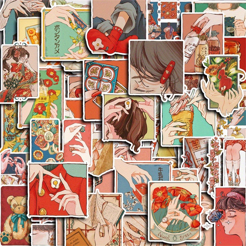50 Adesivos Estilo Vintage Tra - Japanese Lifestyle Anime avaliação e preço