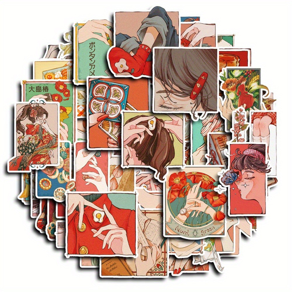 50 Adesivos Estilo Vintage Tra - Japanese Lifestyle Anime avaliação e preço